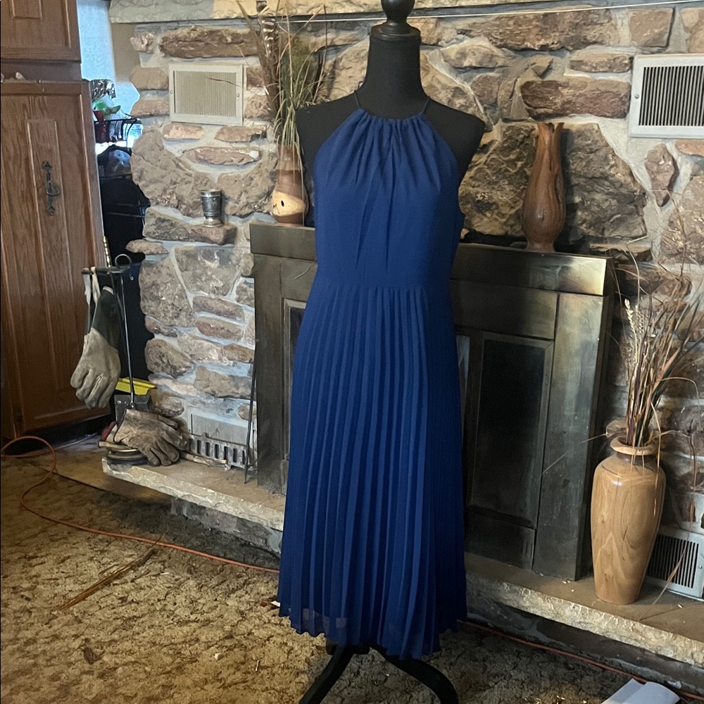 ASOS Cobalt Blue Halter Midi Dress